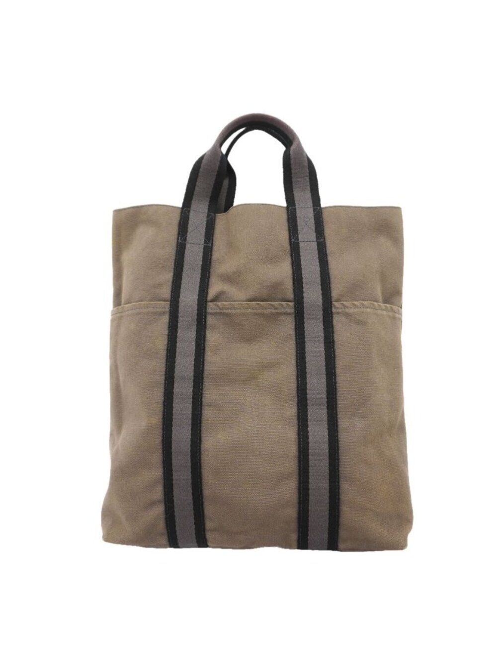 Hermes Tote Bag Fourre Tout Cabas Canvas Gray Silver